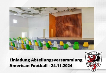 Einladung zur Abteilungsversammlung American Footballabteilung - 24.11.2024